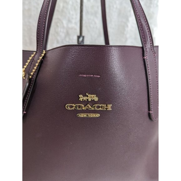 COACH BRAND NEW AVENUE TOTE RASPBERRY/METALLIC RASPBERRY/LIGHT GOLD $350 - Picture 3 of 11